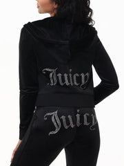 'Juicy' Bling Velour Hoodie & Track Pants Set
