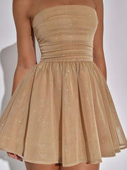 Katrina Mini Dress Gold Sparkle