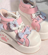 Kawaii Paw Bow Platform Sneakers