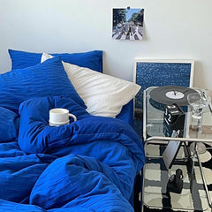 Klein Blue Seersucker Duvet Cover