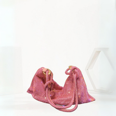 Pink Rhinestones Evening Clutch Bag