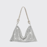 Silver Rhinestones Evening Clutch Bag