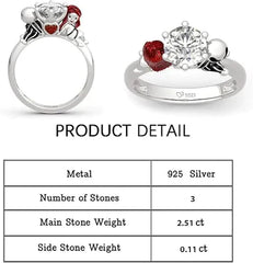 Love Skull Red Hair Ring