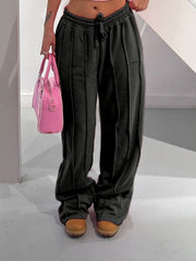 Low Rise Paneled Wide Leg Sweatpants