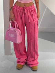 Low Rise Paneled Wide Leg Sweatpants