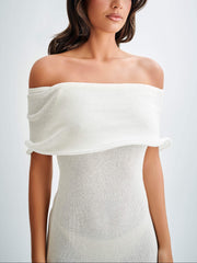 Molly Off Shoulder Knit Midi Dress