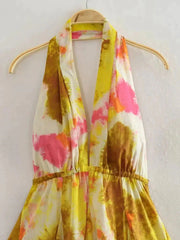 Multicoloured Short Printed Dress