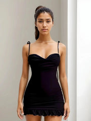 Open Back Lace Up Mini Dress