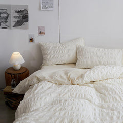 Organic Cream Seersucker Bedding Set