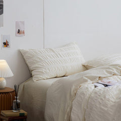 Organic Cream Seersucker Duvet Cover