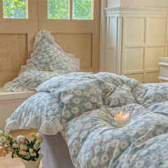 Pastel Daisy Duvet Cover - Blue