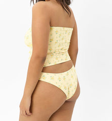Peace Honeysuckle Strapless Tube Bikini Set