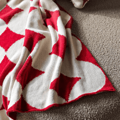 Poker Diamond Knitted Throw Blanket