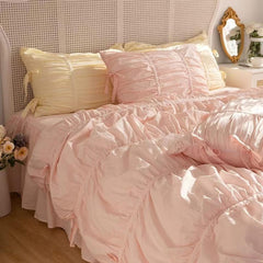 Princess Ruched Bedding Set - Pink