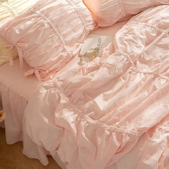 Princess Ruched Bedding Set - Pink