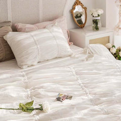 Princess Ruched Bedding Set - White
