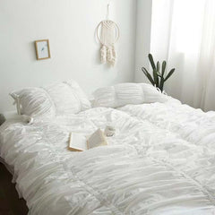 Princess Ruched Bedding Set - White