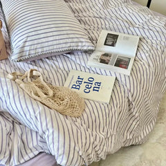 Purple Striped Bedding Set