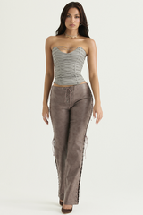 Mirabelle Plum Anthracite Lace Up Bra