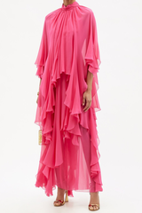 Layered Silk-Georgette Gown