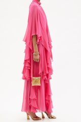 Layered Silk-Georgette Gown