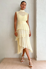 Faye Sleeveless Ruched Midi Dress