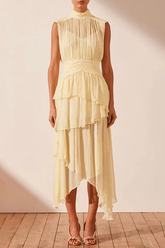 Faye Sleeveless Ruched Midi Dress