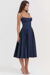 Samaria French Navy Corset Sundress