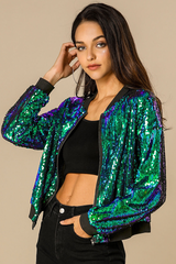Mermaid Sequin Bomber Jacket