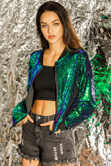 Mermaid Sequin Bomber Jacket