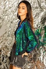 Mermaid Sequin Bomber Jacket