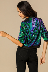 Mermaid Sequin Bomber Jacket
