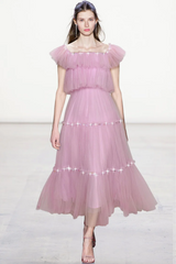 Ruffled Sleeve Corset Dress