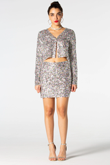 Ezra Silver Sequin Two-Piece Set