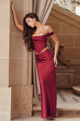 Sydel Satin Bias Cut Maxi Skirt Set