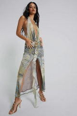 Cindy Plunge Maxi Dress