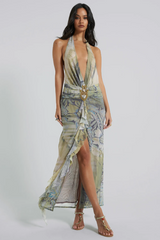 Cindy Plunge Maxi Dress