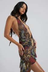 Cindy Plunge Mini Dress