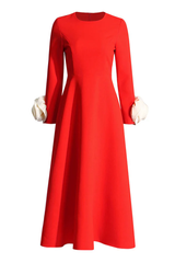 Alyvia Flower Embellished Midi Dress