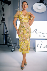 Sally V Neck Floral Midi Dress