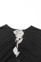 Pleated Hollow Slit Sexy Dress