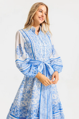 Paisley Single Breasted Midi Dress