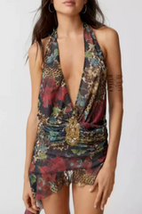 Cindy Plunge Mini Dress