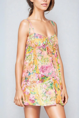 Chiffon Floral Print Empire Waist Mini Dress