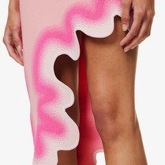 Pink Asymmetric Dress With Wave Detail