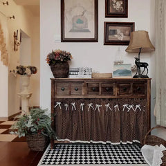 Retro Polka Dot Coffee Curtain