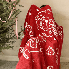 Reversible Christmas Feather Yarn Blanket