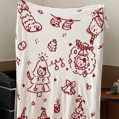 Reversible Christmas Feather Yarn Blanket