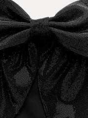 Rhinestone Bow Crop Top