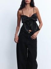 Rhinestone Bow Crop Top